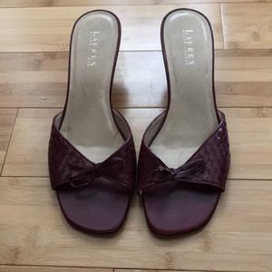 Lauren Ralph Lauren 2.5” burgundy sandal